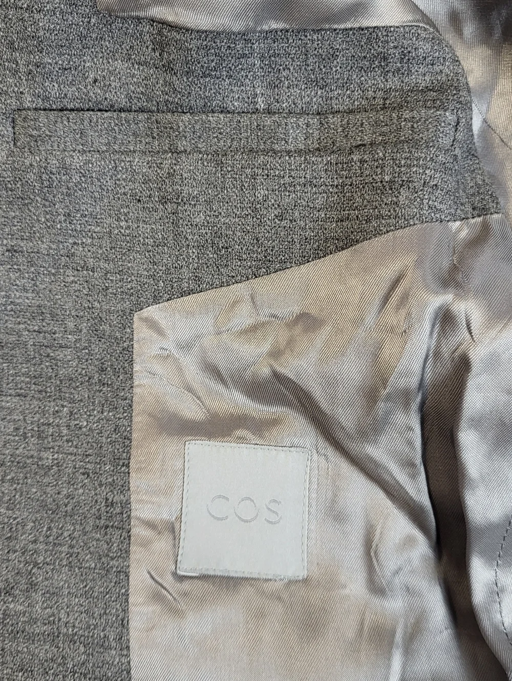 COS Wool Blend Blazer Sports Coat Jacket Lined Grey Single Breasted‎ Men's 36R